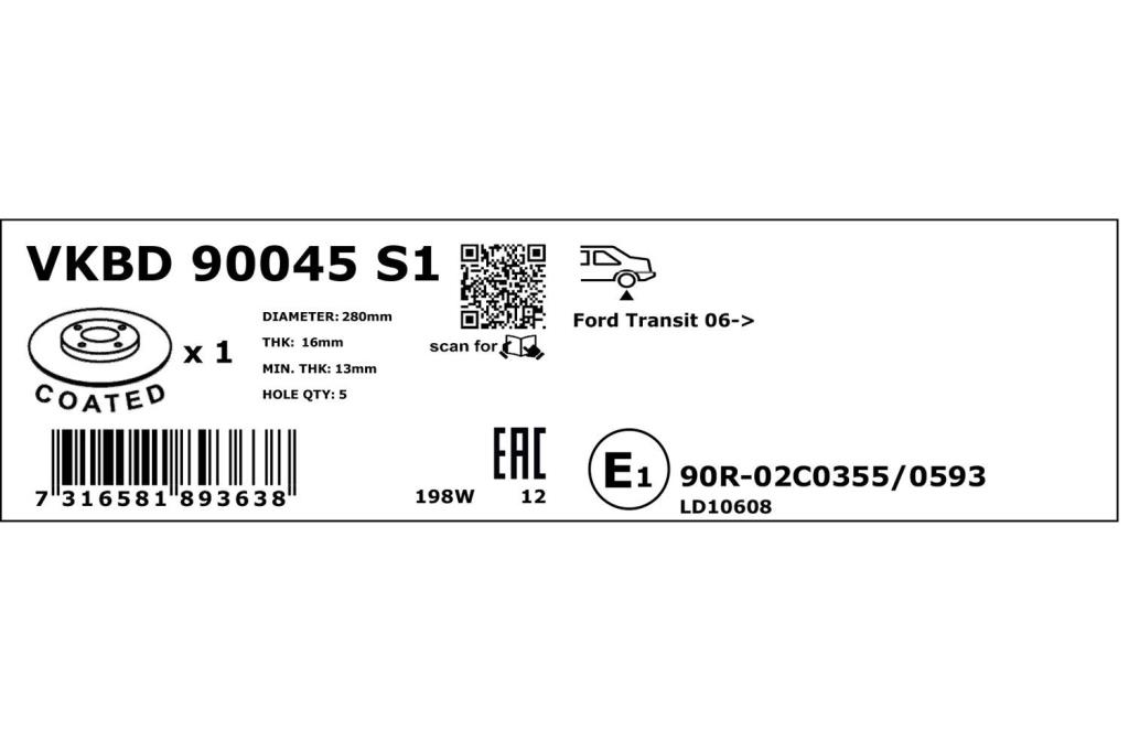 Disques de frein SKF VKBD 90045 S1